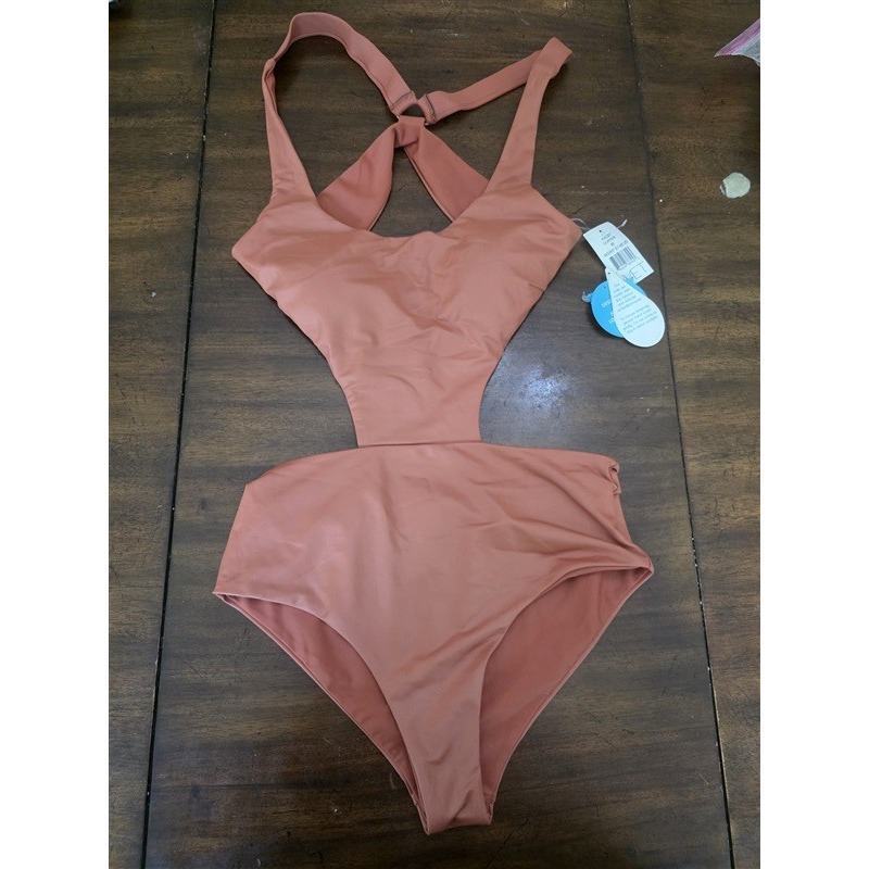 Nwt Wet La M Monokini 1pc Cut Out Swimsuit Copper 127124